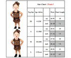 sunwoif Baby Kids Girls Leopard Print Tassel Fringe Strappy Top+Shorts Set Bow Headband - Khaki