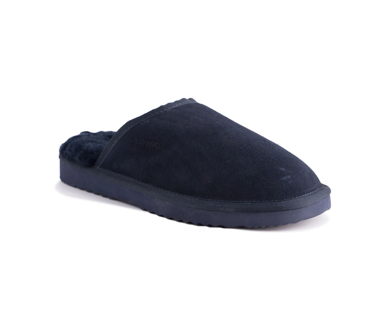 Aus Wooli Ugg Manly Unisex Sheepskin Wool Slippers - Blue