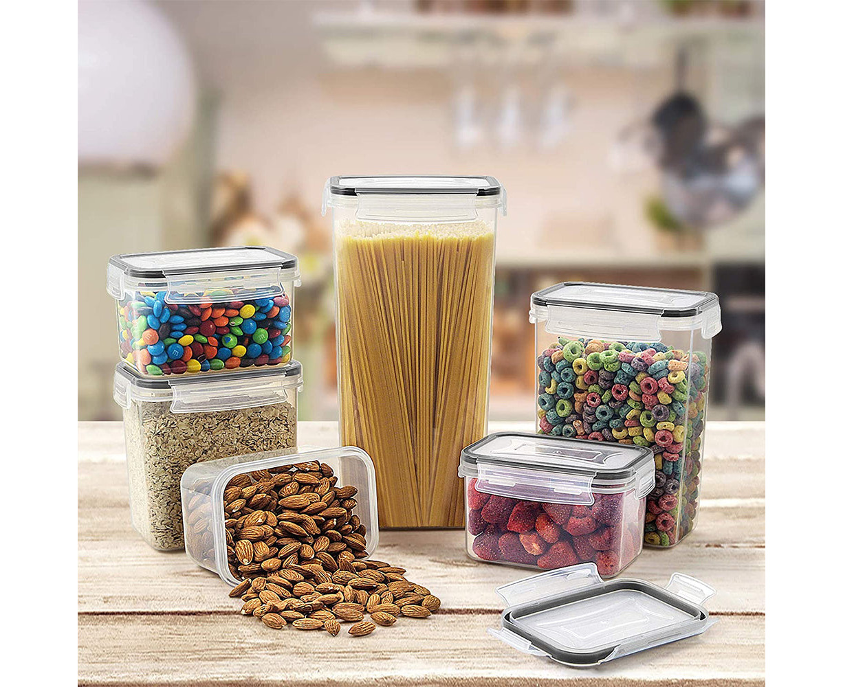  Kitchen Canisters Set, M MCIRCO 9Pcs Airtight Glass Jars with  Bamboo Lids, Glass food Storage Containers for Kitchen & Pantry  Organization, Cookie, Coffee, Pasta, Nuts and Spice Jars, Stackable : Home