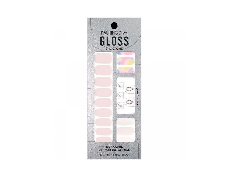 Dashing Diva Gloss Gel Nail Strips (Mani) - GVP346B Rain and Rainbow