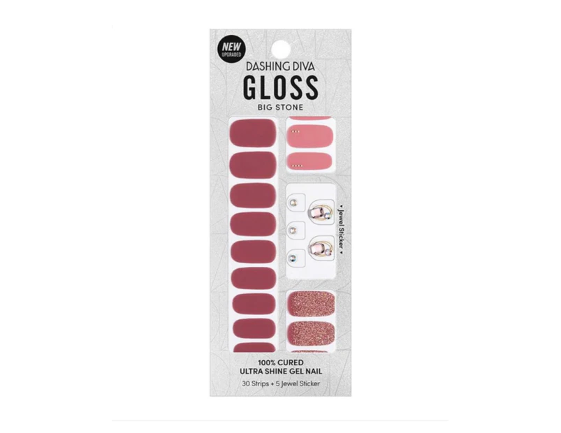 Dashing Diva Gloss Gel Nail Strips (Mani) - GVP241B Red Wallet
