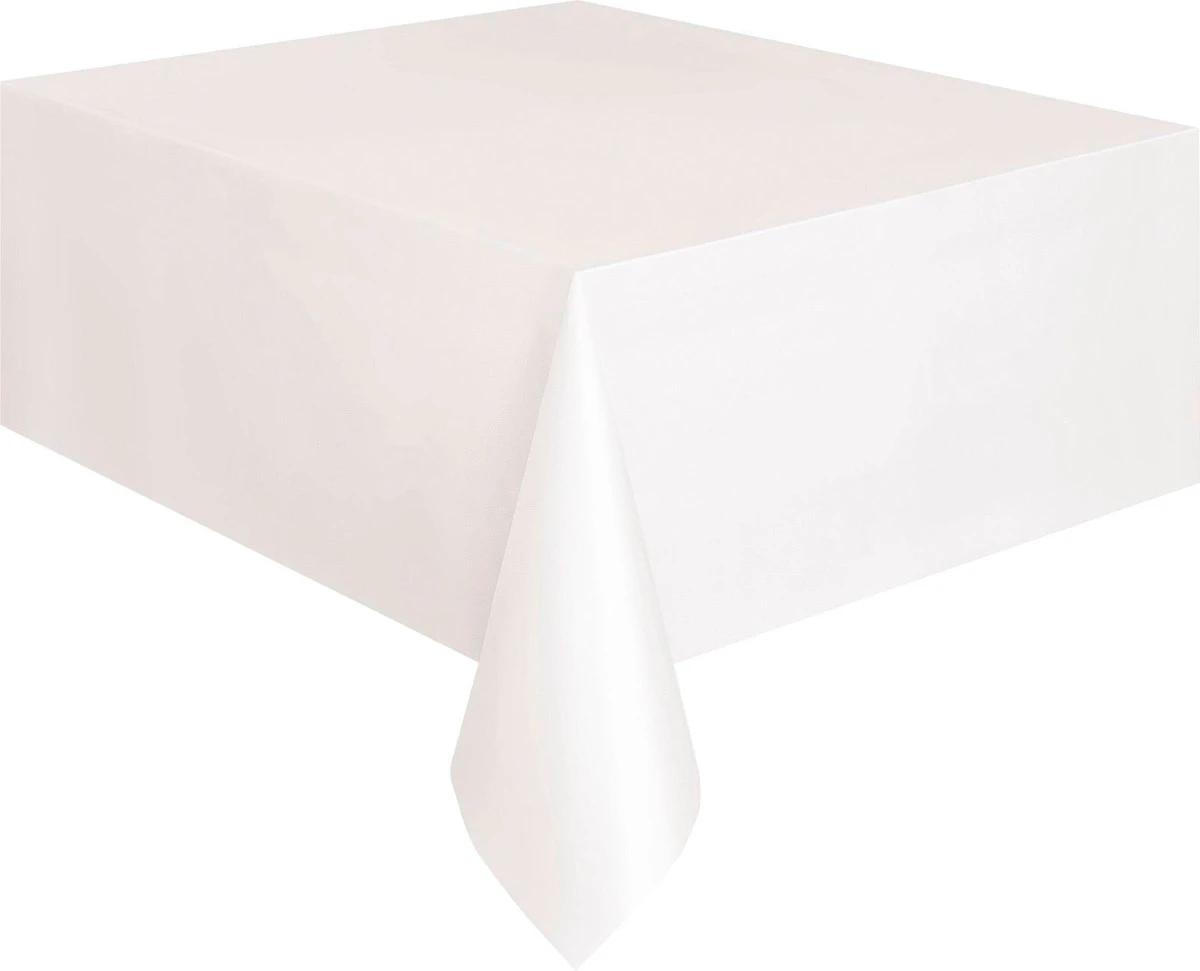 Wedding Party Tablecover Table Cover Cloth Plastic Tablecloth Birthday Colour - White