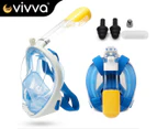 Vivva - Full Face Diving Seaview Snorkel Snorkeling Mask Swimming Goggles for GoPro AU - Blue(S/M)