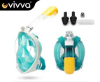 Vivva - Full Face Diving Seaview Snorkel Snorkeling Mask Swimming Goggles for GoPro AU - Green(S/M)