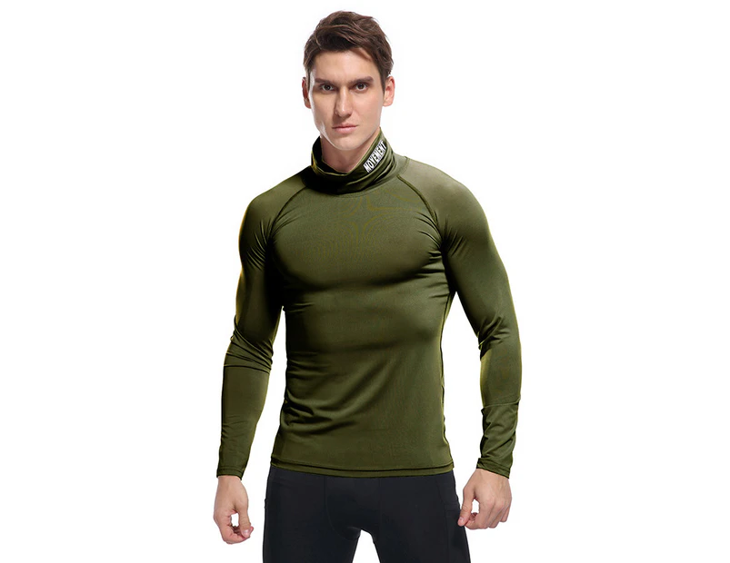 Bonivenshion Men's Compression Shirt Long Sleeve Sports Tops Undershirt  Baselayer Top for Men Undershirts for Men Sports Gym Shirts - Green