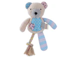 Paws & Claws Patchy Pals Plush Pet Toy w/ Rope - Bear