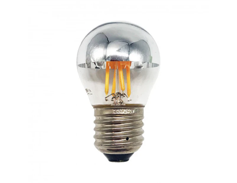 Amonson Lighting E27 4W LED Half Mirror Chrome Light Bulb Globe