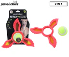 Paws & Claws Fetch Flyer Foam Dart w/ Tennis Ball - Red