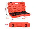 Advwin 21PCS 3/4" Drive Deep Impact Socket Set Ratchets 19-50MM Cr-V Tool Set w/Case Metric