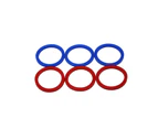 Hookey Ring Set of 6 - Red and Blue