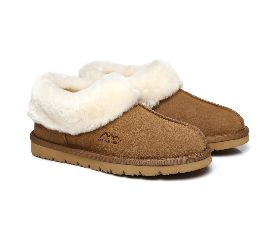 TARRAMARRA(R) Premium Australian Sheepskin Ankle Slipper Unisex Homey - Chestnut