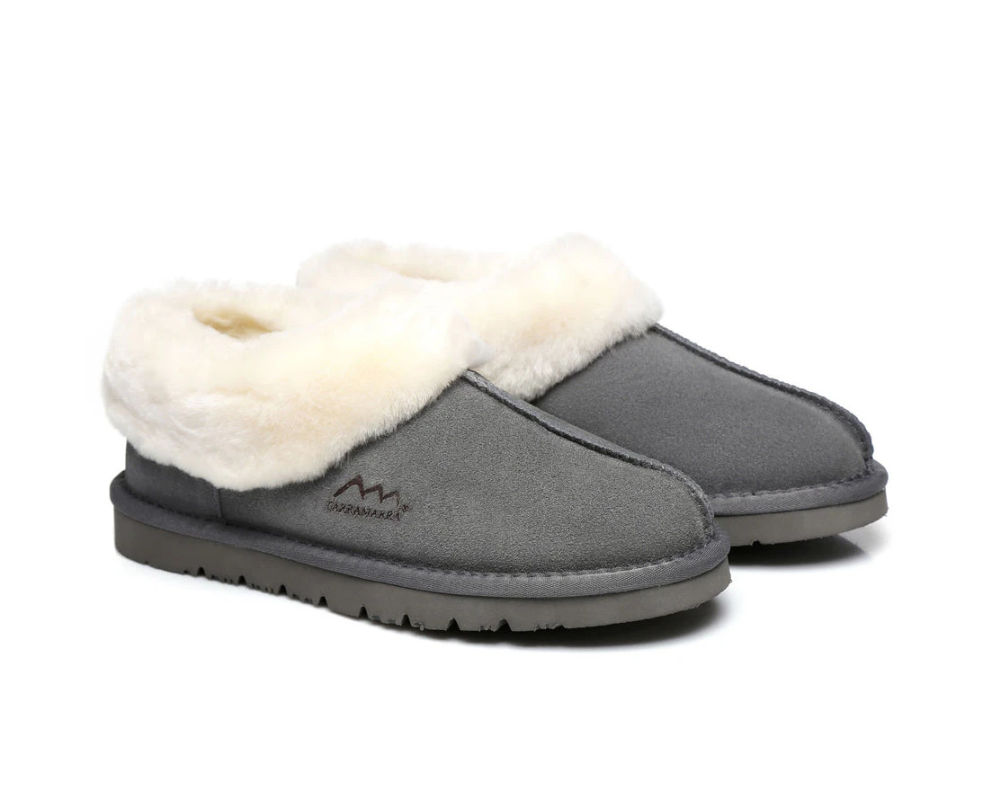 TARRAMARRA(R) Premium Australian Sheepskin Ankle Slipper Unisex Homey - Grey