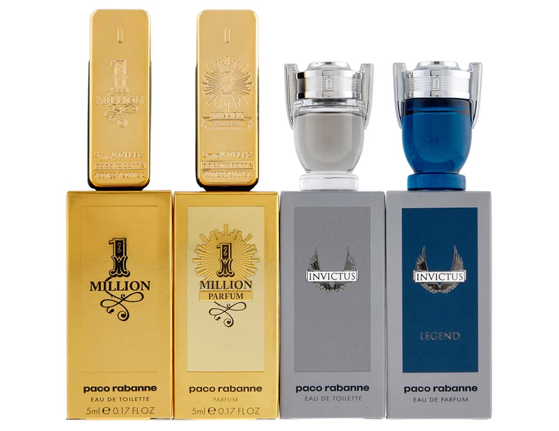 Paco Rabanne Miniatures For Men 4-Piece Perfume Gift Set
