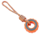 Paws & Claws Squeaky Dual Colour Tyre w/ Rope - Randomly Selected