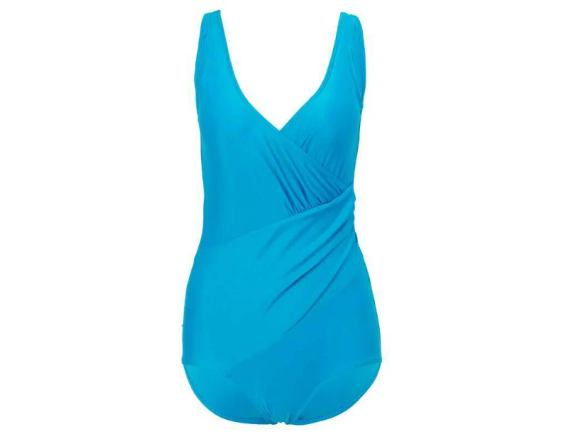 sunwoif Women's Tummy Control Swimsuit Bathing Suit Swimwear - Lake Blue