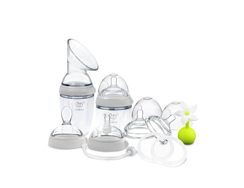 Premium Silicone Pump and Bottle Pack (Grey)