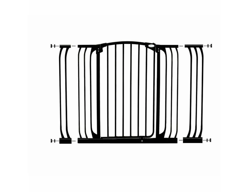 Chelsea Xtra Tall and Xtra Wide Security Gate & Extension Set (Black)