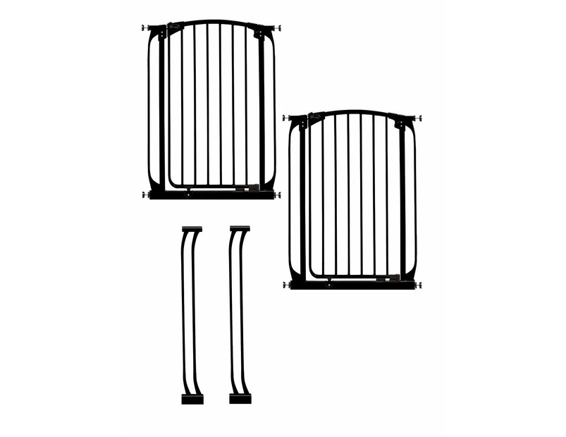 2 Sets Chelsea Xtra Tall Security Gate & Extension (Black)