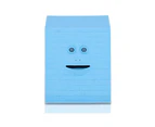 MadeSmart Face Money Eating Box Cute Face Bank Piggy Bank for Children Toys Gifts-Blue Brick