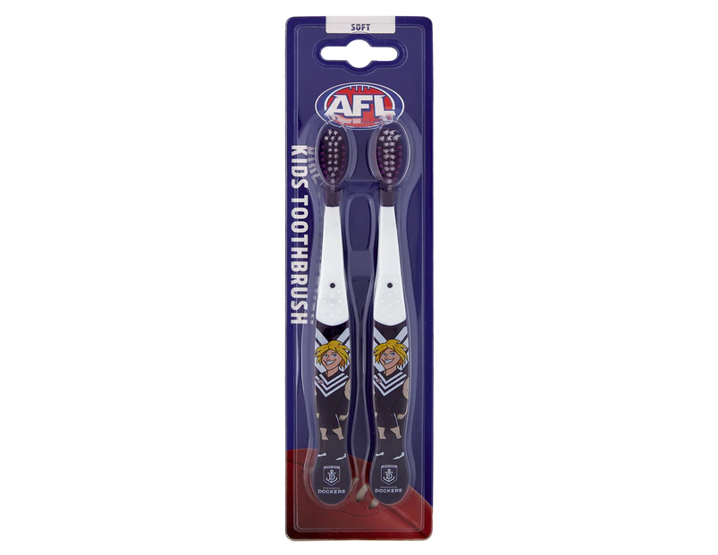 AFL Kids' Mascot Fremantle Toothbrush 2pk - Soft