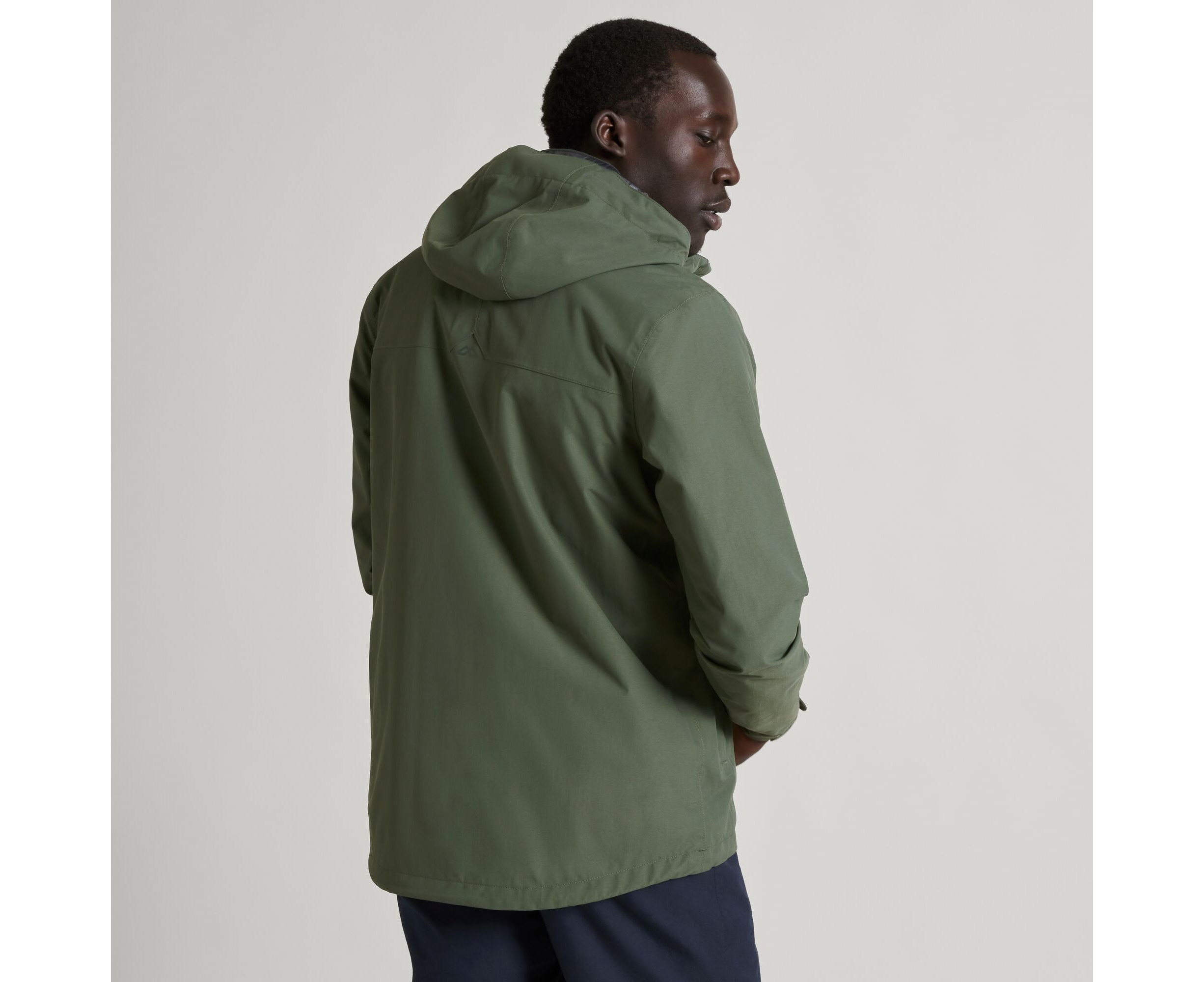 Green jacket with 2025 grey hood