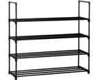 4-Tier Shoe Rack Metal Shoe Tower Shelf Storage Organizer Cabinet