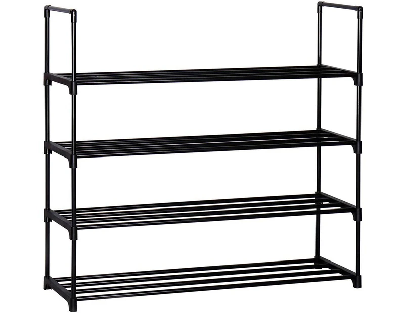 4-Tier Shoe Rack Metal Shoe Tower Shelf Storage Organizer Cabinet