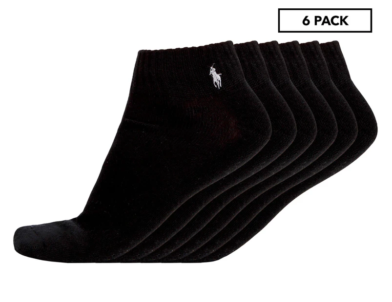 Polo Ralph Lauren Men's Size US 10-13 Rib Crew Socks 6-Pack - Black