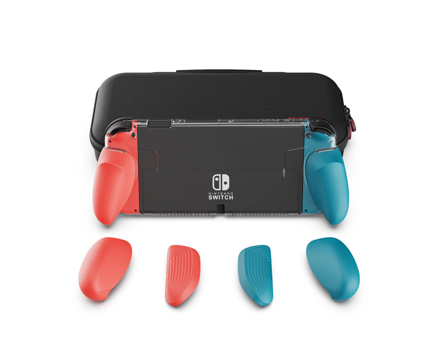 Skull & Co. GripCase Bundle for Nintendo Switch OLED (Neon Red & Blue)