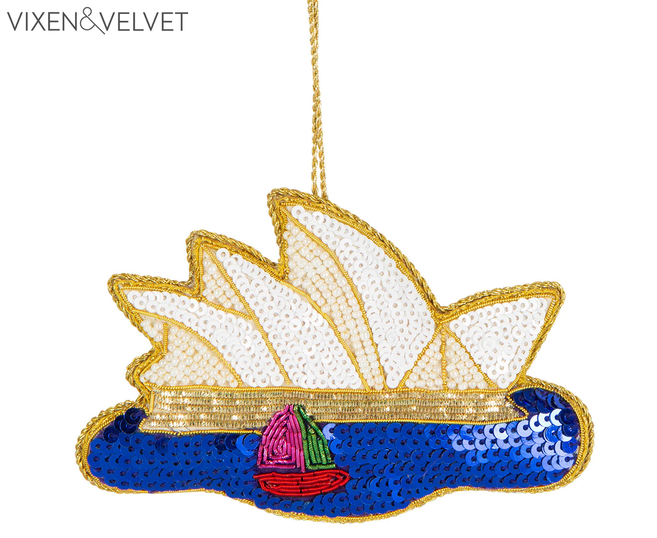 Vixen & Velvet Opera House Sequin Tree Decoration - Multi