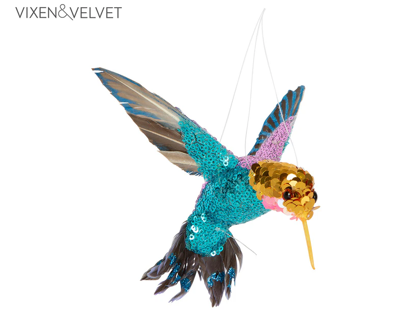 Vixen & Velvet Zanzi Jewel Hummingbird Hanging Decoration - Turquoise
