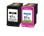 2 Pack HP 67XL Generic High Yield Inkjet Cartridges 3YM57AA + 3YM58AA [1BK,1CL]