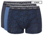 Calvin Klein Men's Cotton Stretch Trunks 3-Pack - Navy/Blue