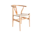 Replica Hans Wegner Wishbone Chair - Beech - Natural Frame + Natural Seat - Set of 2