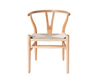 Replica Hans Wegner Wishbone Chair - Beech - Natural Frame + Natural Seat - Set of 2