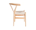 Replica Hans Wegner Wishbone Chair - Beech - Natural Frame + Natural Seat - Set of 2