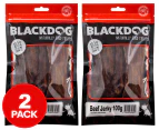 2 x Blackdog Beef Jerky Dog Treats 100g