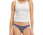 Womens Bonds Hipster Bikini Cotton Underwear Grey Marle With Pink Band - Grey Marle with Pink Band (HQS)