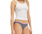 Womens Bonds Hipster Bikini Cotton Underwear Grey Marle With Pink Band - Grey Marle with Pink Band (HQS)