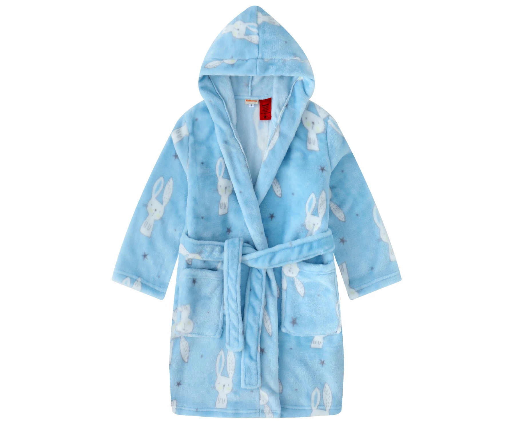 OLDER KIDS BLUE BUNNY HOODED DRESSING GOWN