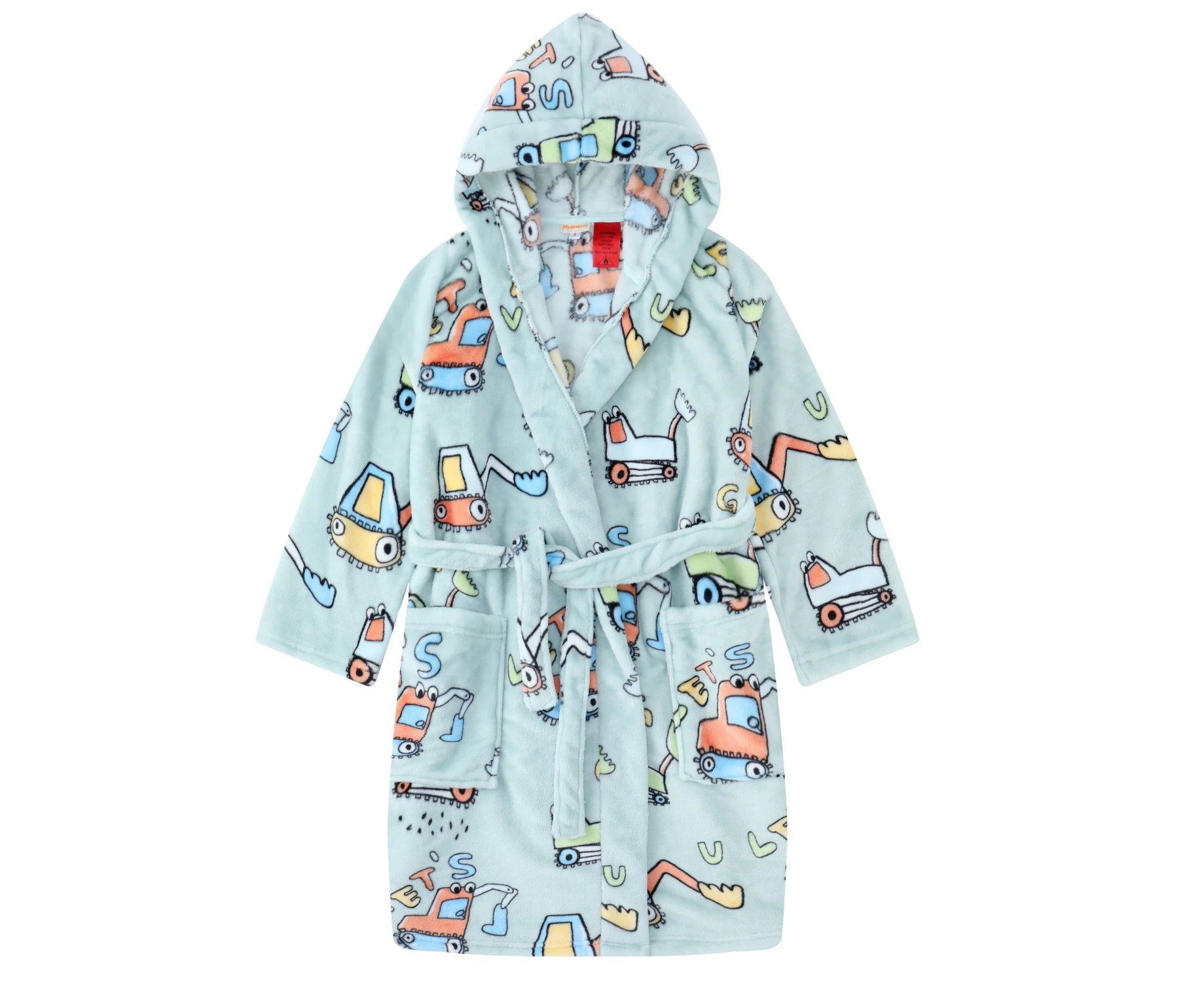 KIDS CONSTRUCTION HOODED DRESSING GOWN