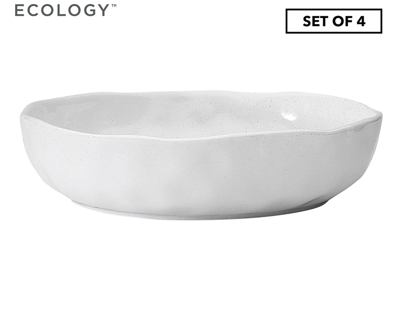 4 x Ecology 22cm Speckle Dinner Bowl - Milk