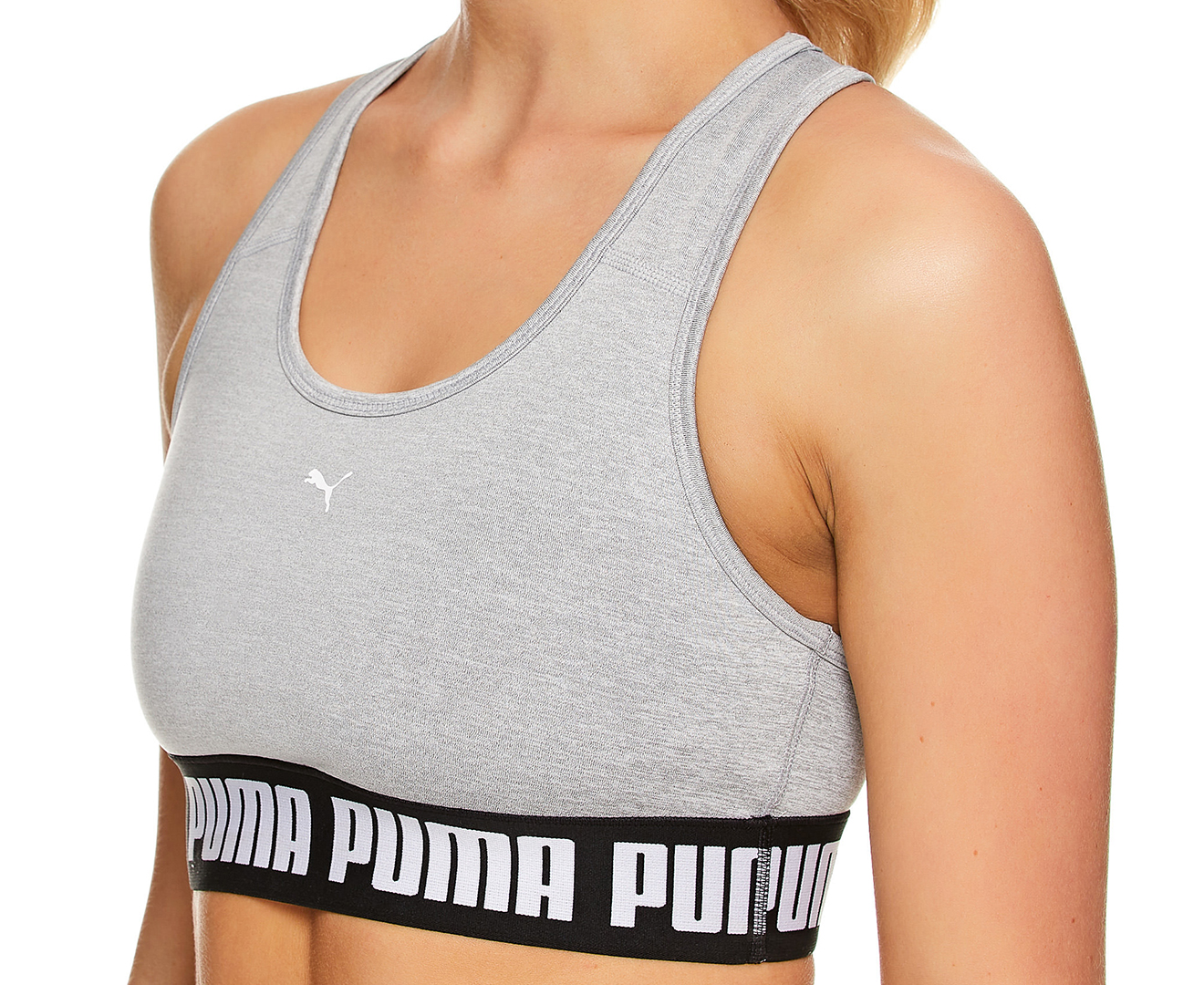 Puma Women's Mid-Impact Puma Strong Bra - Griffin Heather