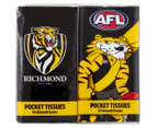 4 x 10pk AFL Mascot Richmond Tigers Pocket Tissues