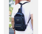 deep-blue-Men Fashion Waterproof Light Weight Sports Chest Bag Backpack With USB Charging Port