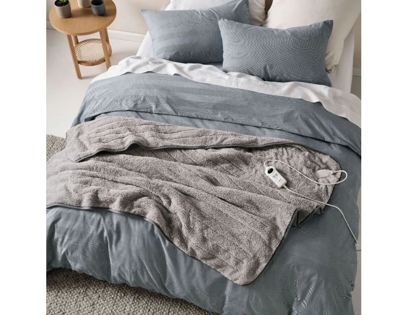 Linen House Sherpa Electric Heated Throw