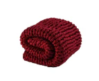 Hand Woven Chunky Knit Weighted Calming Blanket (Dark Red Burgundy) - 180 x 200cm