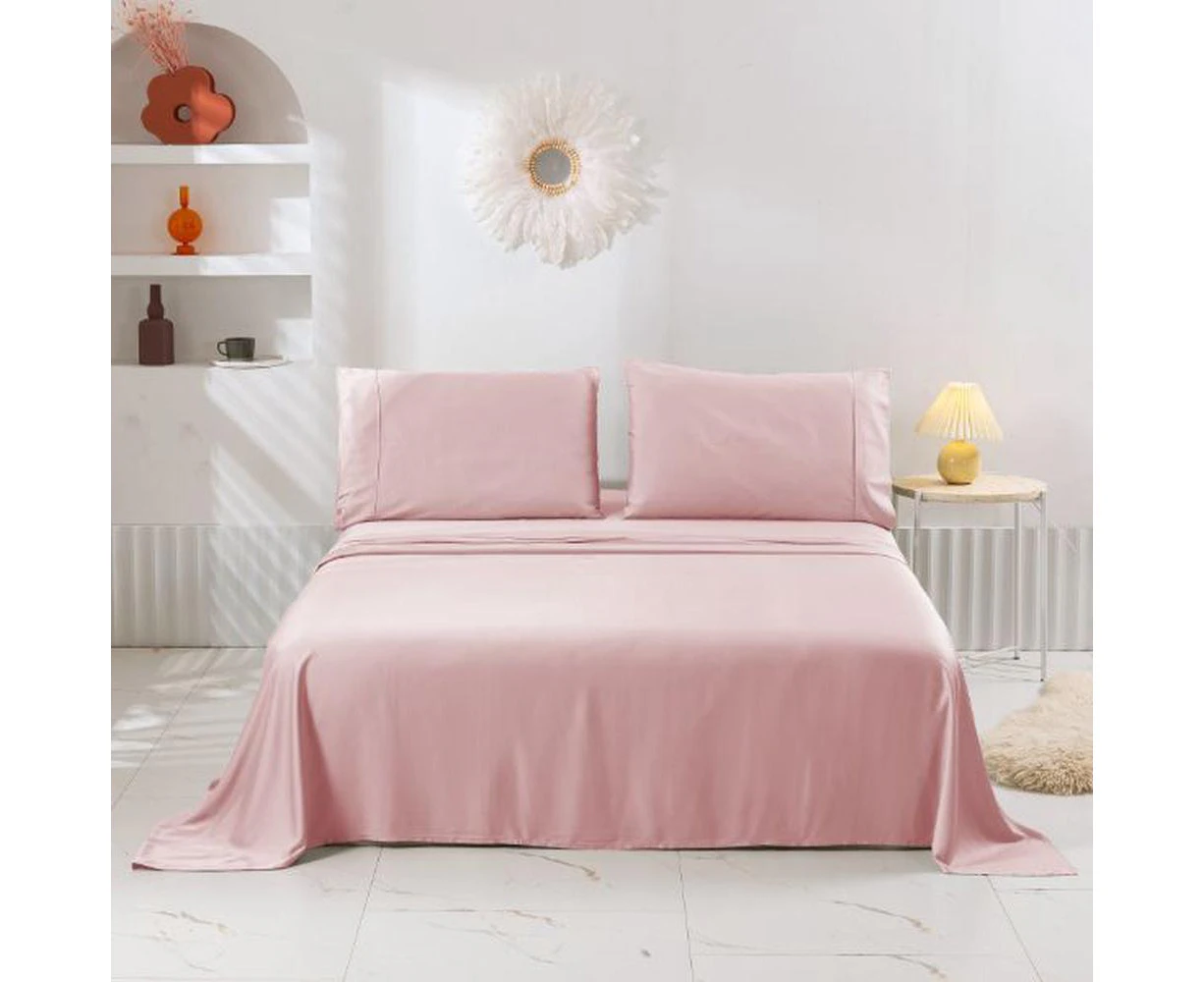 Bamboo Sheet Set (Blush Pink) - Super King