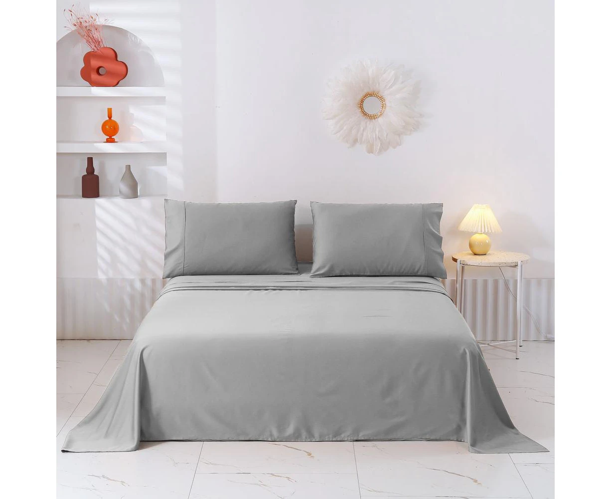 Bamboo Cotton Sheet Set (Dove Grey) - King