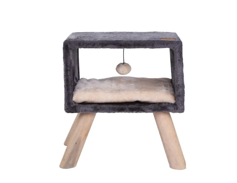 Bed Side Table Cat Scratcher (Charcoal) - 40x30x40cm
